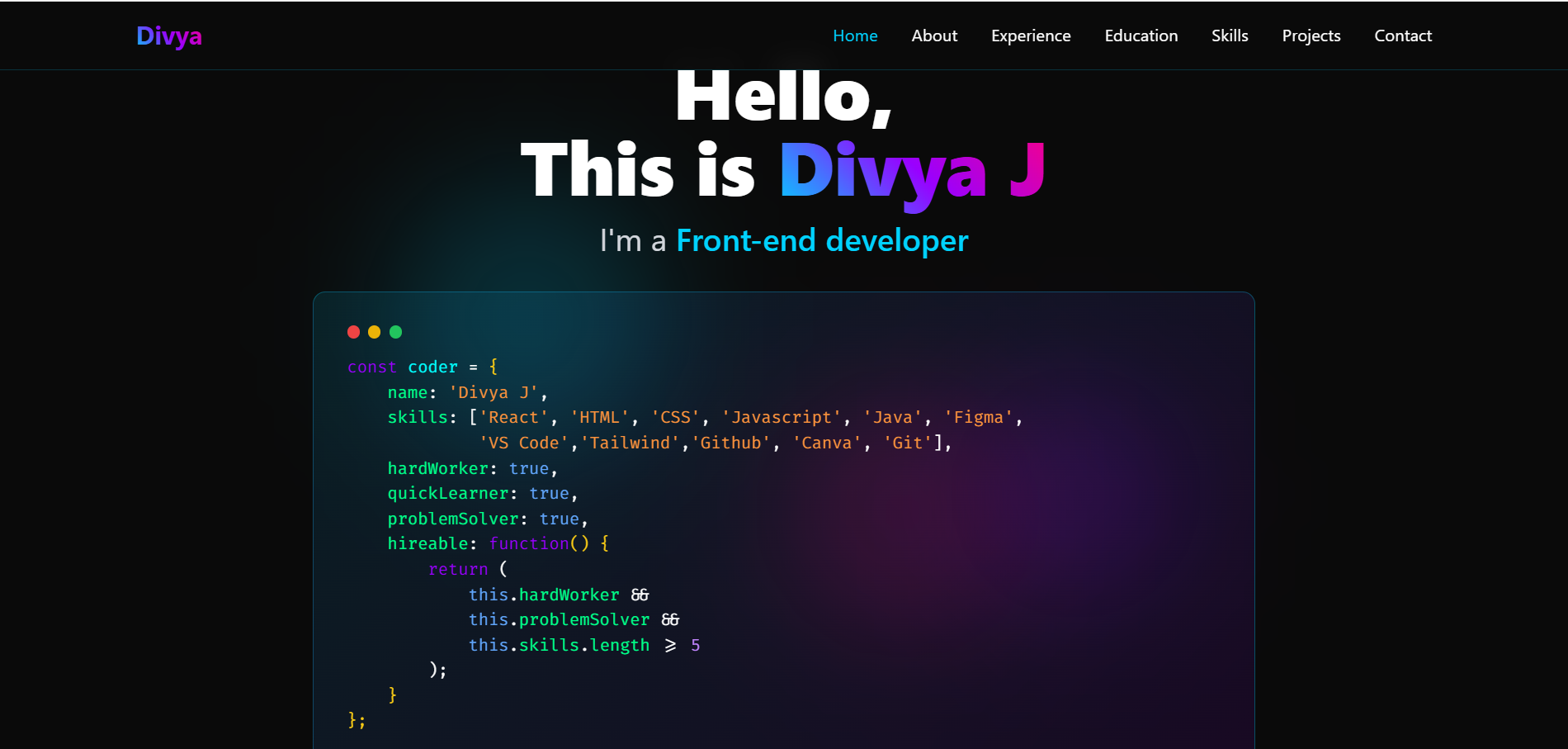Portfolio Interface